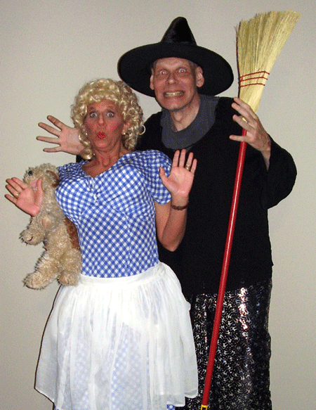 Ceryl Burke as Dorothy and Bert Furioli as the Wicked Witch