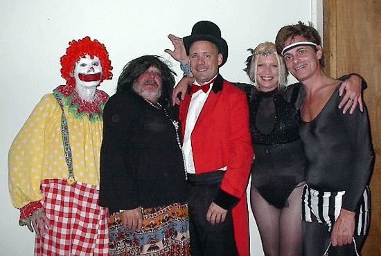 Bert Furioli as Cranky the Clown, Gino Angelo as Mata Hairy, Michael Moran as Barney N. Bailey, Cheryl Violette as Fiona Fallinda and Butch Maxwell as Sheldon Schmutz