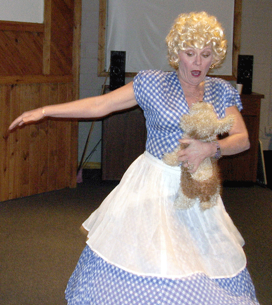 Arlene Merryman as Dorothy just loves a stiff... wind.