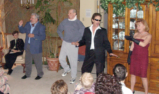 Gino Angelo as Sid Geaser, Bert Furioli as Claude Hammer, 
Butch Maxwell as Johnny Rival and Arlene Merryman as Misty Storm