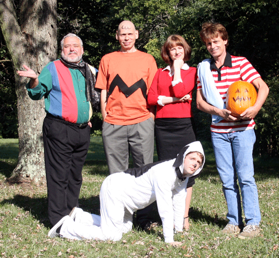 From left: Gino Angelo as Shrover, Bert Furioli as Chuckie Brown,
Maura Schneider as Moocy and Butch Maxwell as Minus. Front: Ryan Sears as
Scoopy.